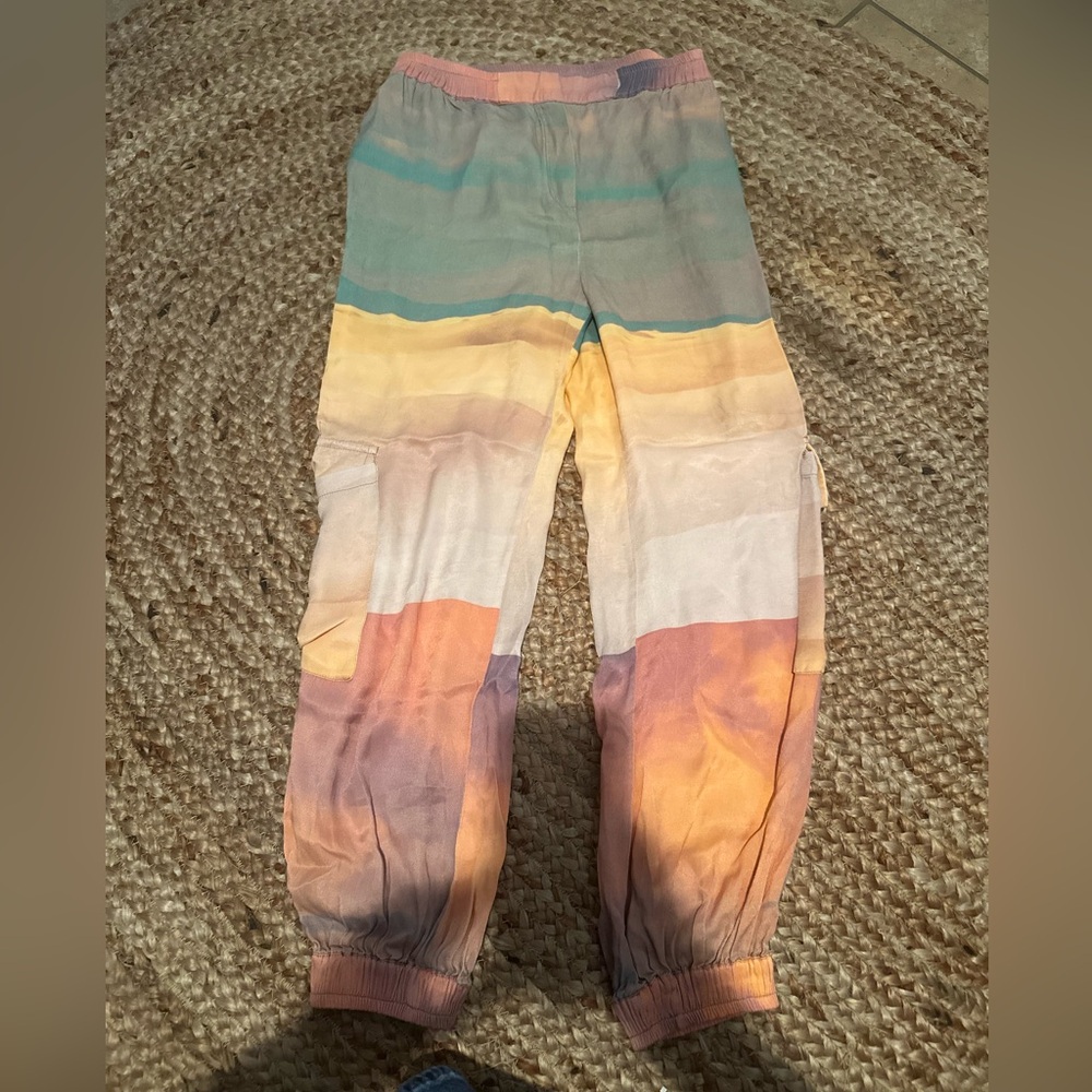 SATIN COLORFUL CARGO JOGGERS